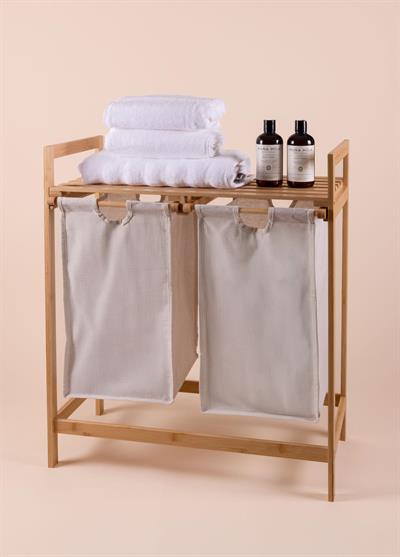 The Mia Bambu 2 Bölmeli Çamaşır Sepeti 74x64x33 Cm