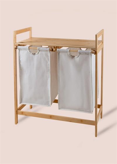 The Mia Bambu 2 Bölmeli Çamaşır Sepeti 74x64x33 Cm