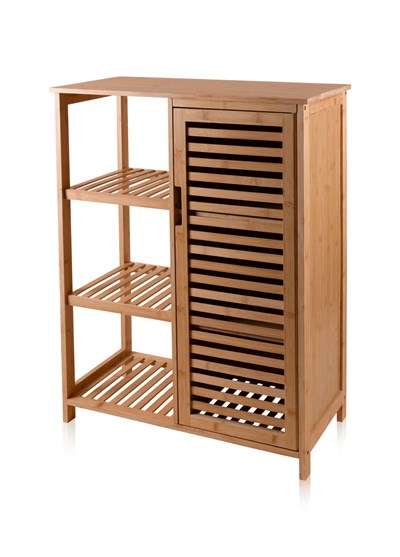 The Mia Bambu 4 Katlı Kapaklı Düzenleyici Dolap Raf 87x66x33 Cm