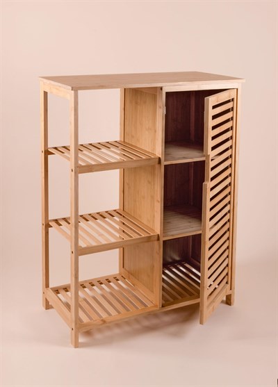 The Mia Bambu 4 Katlı Kapaklı Düzenleyici Dolap Raf 87x66x33 Cm