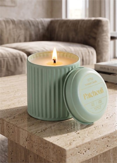 The Mia Calm Patchouli Kokulu Yeşil Kapaklı Mum 830 Gr 12x