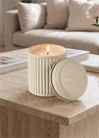 The Mia Calm Peony Blush Kokulu Krem Kapaklı Mum 830 Gr 12