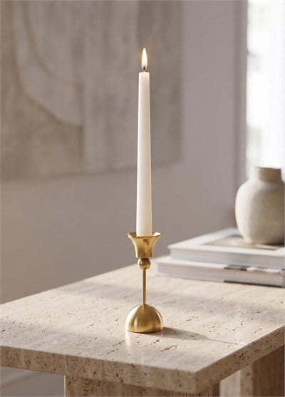 The Mia Brass Pirinç Şamdan ve Tealight Mumluk 15 Cm