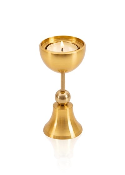 The Mia Brass Pirinç Şamdan ve Tealight Mumluk 12 Cm