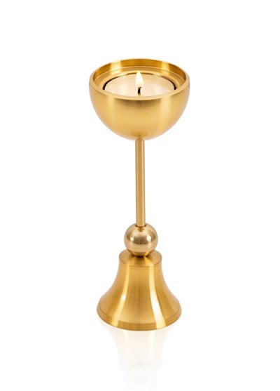 The Mia Brass Pirinç Şamdan ve Tealight Mumluk 15 Cm