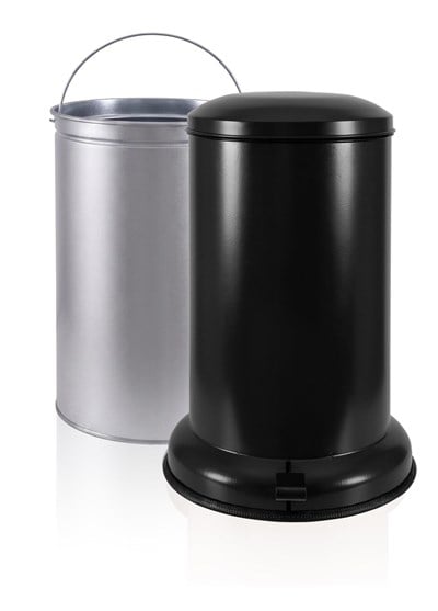 The Mia Metal Pedallı Çöp Kovası Siyah 30 Lt