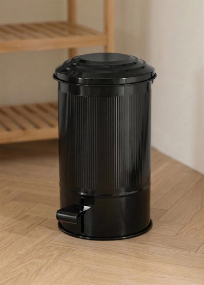 The Mia Stripe Mutfak ve Banyo Çöp Kovası Siyah 5 Lt