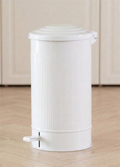 The Mia Stripe Mutfak Çöp Kovası Beyaz 24 Lt