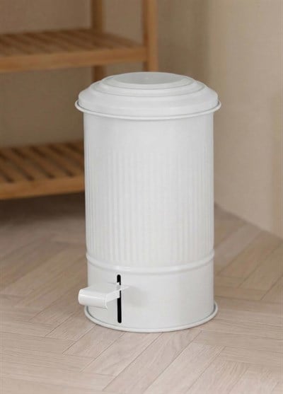 The Mia Stripe Mutfak ve Banyo Çöp Kovası Beyaz 5 Lt