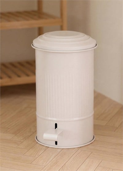 The Mia Stripe Mutfak ve Banyo Çöp Kovası Bej 5 Lt
