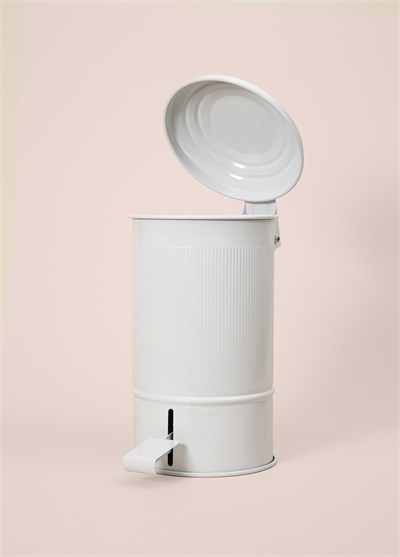 The Mia Stripe Mutfak ve Banyo Çöp Kovası Beyaz 5 Lt
