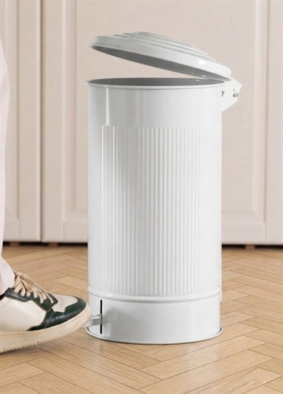 The Mia Stripe Mutfak Çöp Kovası Beyaz 24 Lt