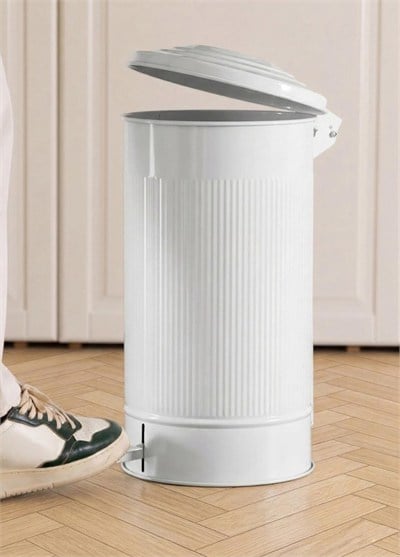 The Mia Stripe Mutfak Çöp Kovası Beyaz 24 Lt