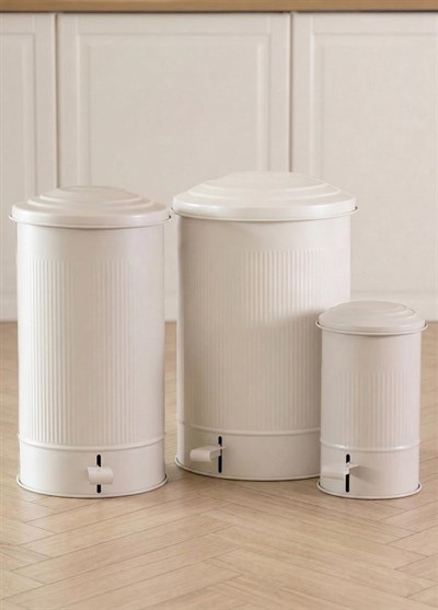 The Mia Stripe Mutfak ve Banyo Çöp Kovası Bej 5 Lt