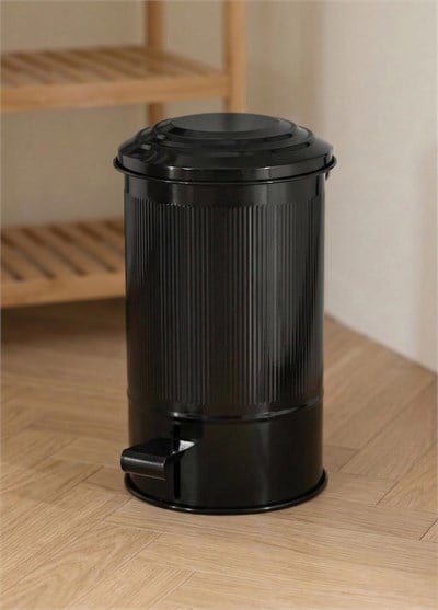 The Mia Stripe Mutfak ve Banyo Çöp Kovası Siyah 5 Lt