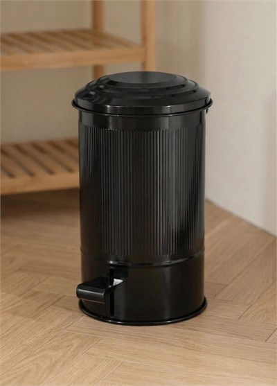 The Mia Stripe Mutfak ve Banyo Çöp Kovası Siyah 5 Lt
