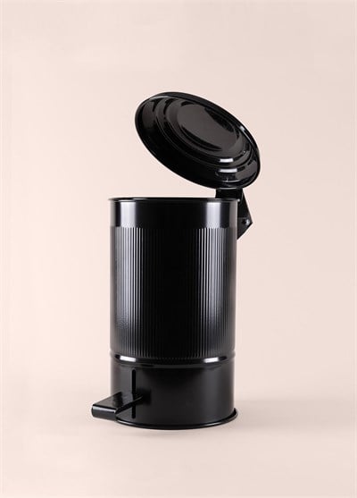 The Mia Stripe Mutfak ve Banyo Çöp Kovası Siyah 5 Lt