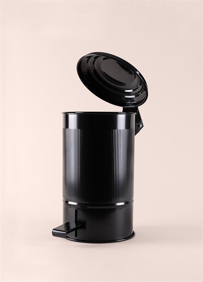 The Mia Stripe Mutfak ve Banyo Çöp Kovası Siyah 5 Lt