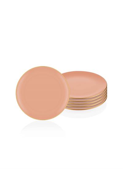 The Mia Basic Pasta Tabağı 6 Lı Set Somon Pembe - 19cm