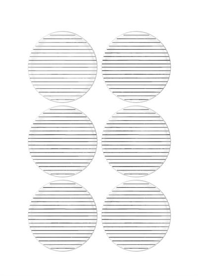 The Mia Daily Tunes Pasta Tabağı Çizgili 6 Lı Set - 19 cm