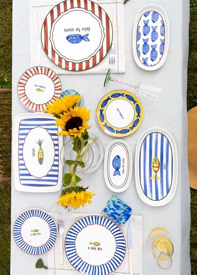 The Mia Fish Pasta Tabağı 6lı Set 19 cm