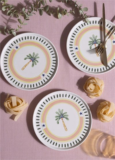 The Mia Italian Summer Pasta Tabağı 6lı Set 19 cm