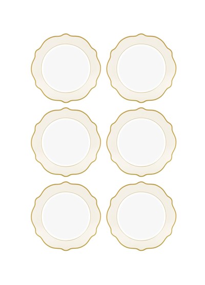 The Mia Jaswely Pasta Tabağı 6 Parça Krem 21 Cm