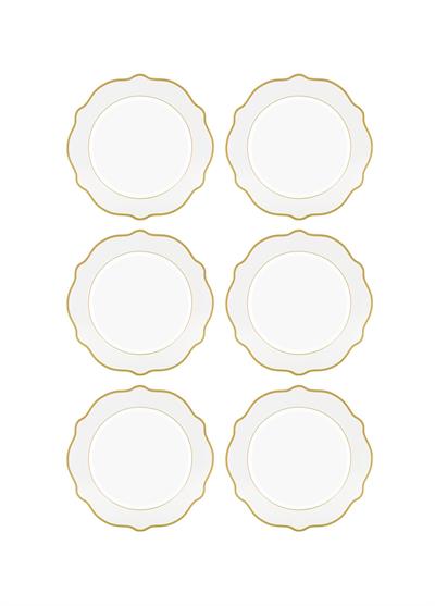 The Mia Jaswely Pasta Tabağı 6 Parça Beyaz 21 Cm