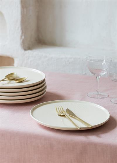 The Mia Noon Pasta Tabağı 6lı Set Krem 19 cm 