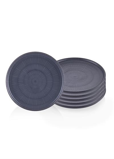 The Mia Noon Pasta Tabağı 6lı Set Gri 19 cm