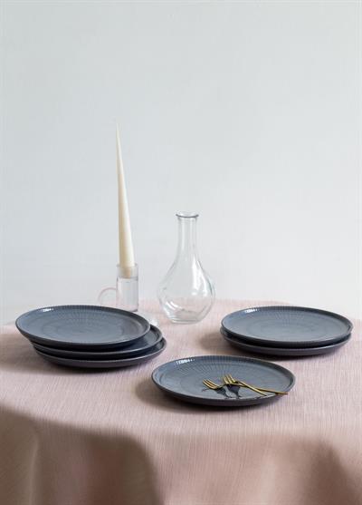 The Mia Noon Pasta Tabağı 6lı Set Gri 19 cm