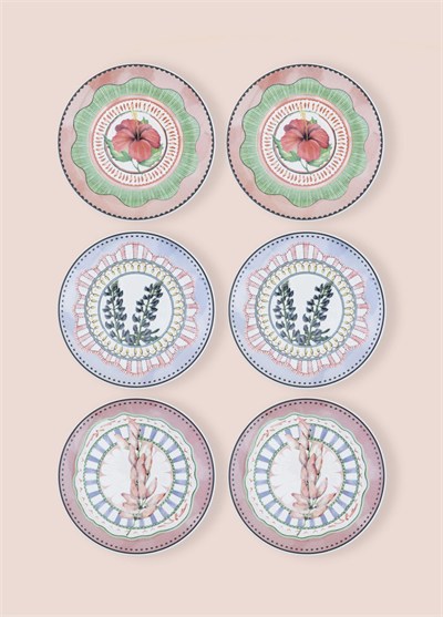 The Mia Spring Pasta Tabağı 6lı Set 19 cm SPR0002