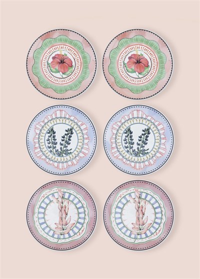 The Mia Spring Pasta Tabağı 6lı Set 19 cm SPR0002