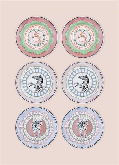 The Mia Spring Pasta Tabağı 6lı Set 19 cm SPR0001