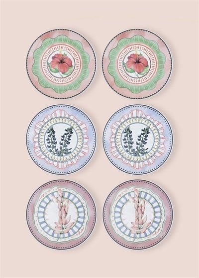 The Mia Spring Pasta Tabağı 6lı Set 19 cm SPR0002