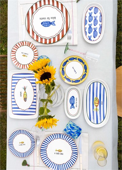The Mia Fish Pasta Tabağı 6lı Set 19 cm