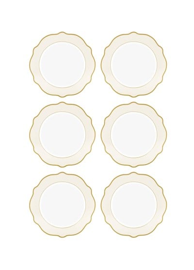 The Mia Jaswely Pasta Tabağı 6 Parça Krem 21 Cm