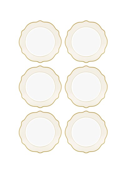 The Mia Jaswely Pasta Tabağı 6 Parça Krem 21 Cm