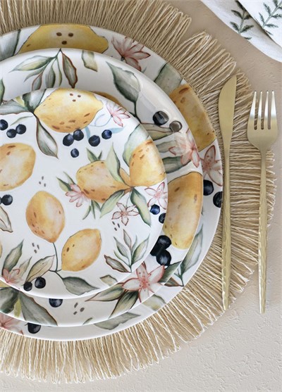 The Mia Limoncello Pasta Tabağı 6lı Set 19 cm LMN012