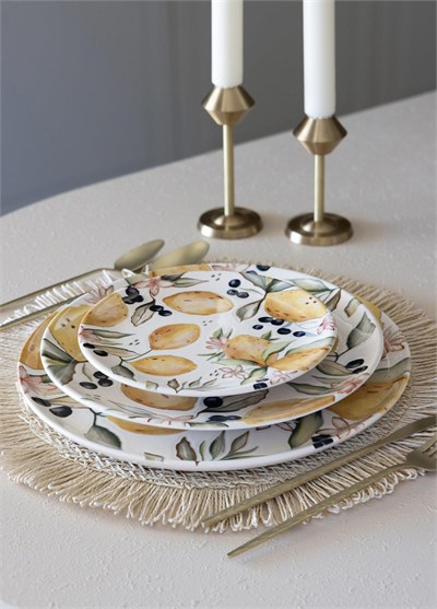 The Mia Limoncello Pasta Tabağı 6lı Set 19 cm LMN012