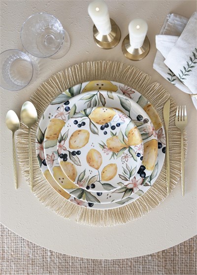 The Mia Limoncello Pasta Tabağı 6lı Set 19 cm LMN012