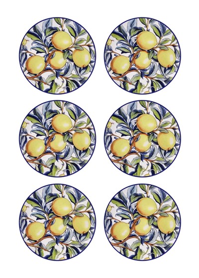 The Mia Odore Di Limone Pasta Tabağı 6lı Set 19 cm ODL0002