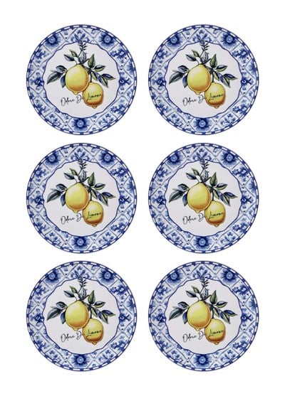 The Mia Odore Di Limone Pasta Tabağı 6lı Set 19 cm ODL0001
