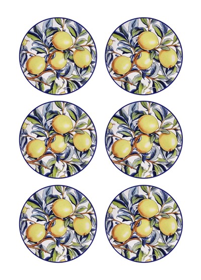 The Mia Odore Di Limone Pasta Tabağı 6lı Set 19 cm ODL0002