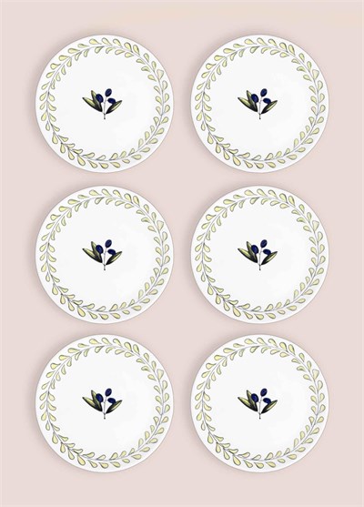 The Mia Olivos Pasta Tabağı 6lı Set 19 cm OVS0002