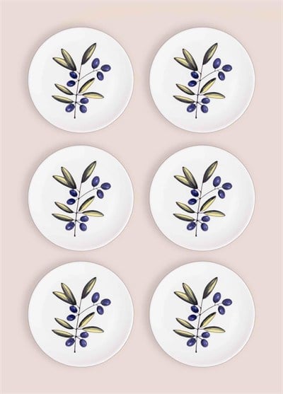 The Mia Olivos Pasta Tabağı 6lı Set 19 cm OVS0001