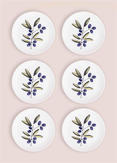 The Mia Olivos Pasta Tabağı 6lı Set 19 cm OVS0001
