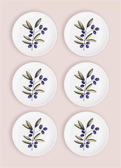 The Mia Olivos Pasta Tabağı 6lı Set 19 cm OVS0001