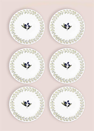 The Mia Olivos Pasta Tabağı 6lı Set 19 cm OVS0002