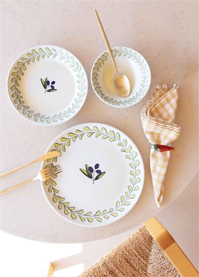 The Mia Olivos Pasta Tabağı 6lı Set 19 cm OVS0002